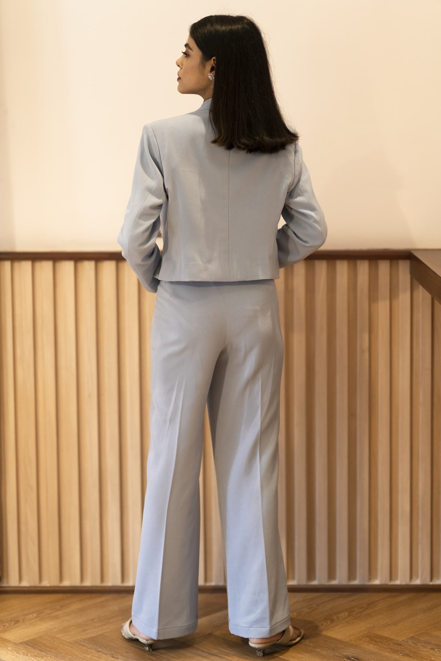 Powder Blue Fringe Pant Suit